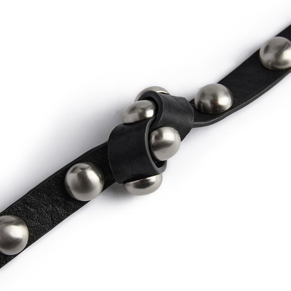 Jeans læderbælte - Black/Amr silver